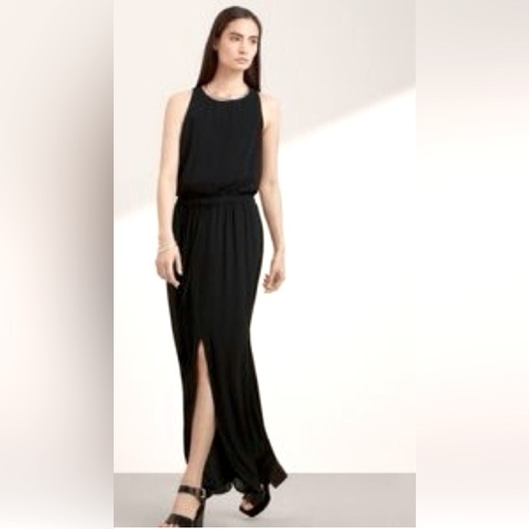 Babaton Dresses & Skirts - Aritzia BABATON Harold Sleeveless Maxi Dress Front Slit Split Hem Black Size XS
